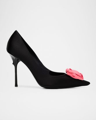 Roger Vivier Epine Rose Satin Pumps