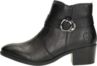 Rieker Enkellaarsjes Hak - Dames - Laarzen met Hak - Zwart - 38 EU - Schoenen