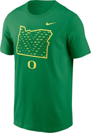 Nike Oregon Ducks Campus State Shape Nike Mens College T-Shirt in Green | N19930DUON-Z6Z