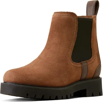 Ariat Womens Wexford Lug Waterproof Chelsea Boots in Dark Earth, B Medium Width, Size 4.5, by Ariat