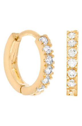 Girls Crew Cubic Zirconia Mini Hoop Earrings in Gold at Nordstrom