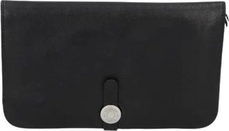 Herm&egrave;s Pre-owned Dogon DUO Portemonnee - Dames - Vintage Accessoires - Zwart - ONE Size - Leer - Vintage