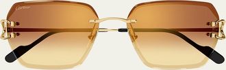 Cartier Rimless Metal Butterfly Sunglasses