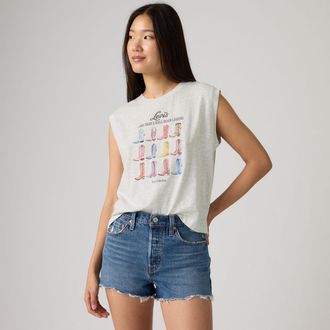 Levi's Graphic Boxy Tank Top - Womens - XS - Grey