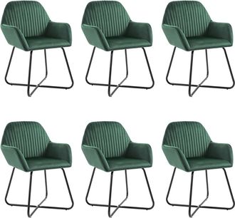 vidaXL Vidaxl - Sillas De Comedor 6 Unidades Terciopelo Verde