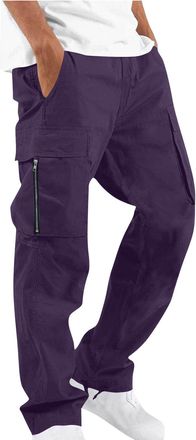 Generic Mens Lounge Pants, Cargo Trousers for Men UK Work Pants with Multiple Pockets Lightweight Tactical Combat Trouser Jogger Elasticated Waist Casual Outd