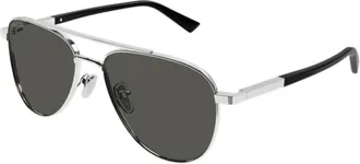Gucci Accessoires, unisex, Grijs, ONE Size, Nylon, Gg 1962S Aviator Frame Zonnebrillen