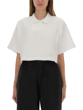 Alexander Wang Alexander Wang Cropped Jersey Polo Shirt