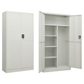 Berkfield Home Locker Cabinet Light Grey 90x40x180 cm Steel | Size: 90 x 40 x 180 cm