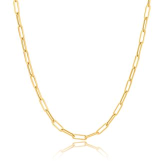 MAX + STONE 14K Yellow Gold Paperclip Chain Link Necklace