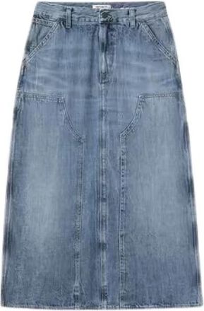 Carhartt Work in Progress W Double Knee Skirt Long - Dames - Spijkerrokken - Blauw - L - Katoen - Rokken