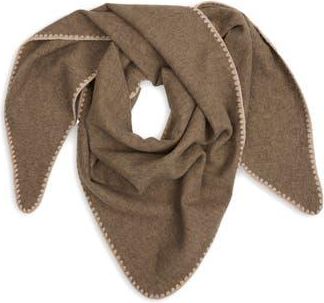 Saachi Triangle Knit Trim Shawl in Taupe at Nordstrom Rack