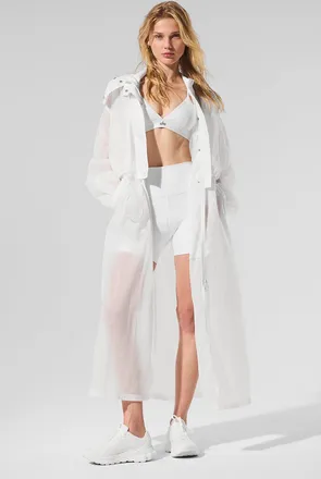 Alo | Game Time Trench Jacket in White, Size: Small