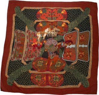 Hermès Hermes Art des Steppes kasjmiersjaal in rood