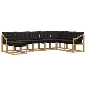 vidaXL Conjunto De Sof&aacute;s De Exterior Con Coj&iacute;n 8 Pcs Blanco Y Negro Vidaxl
