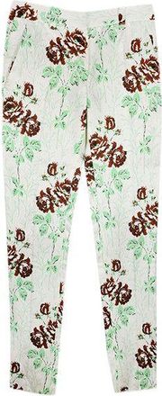 Victoria Beckham Crinkled Satin Floral Pants Size 24/61