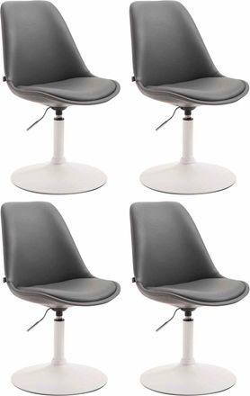 Clp Clp - Set De 4 Sillas Lounge Maverick En Polipiel Gris Blanco