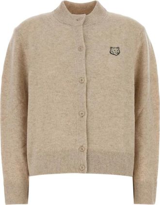 Maison Kitsun&eacute; Cardigans - Dames - Vesten - Beige - S - Truien & Vesten