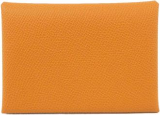 Herm&egrave;s Orange Epsom Leather Coin Purse/Coin Case (Pre-Owned)