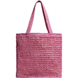 Madewell The Transport Tote: Straw Edition in Retro Pink at Nordstrom