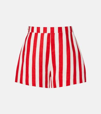 Poss&eacute; Perri striped linen shorts
