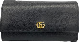 Gucci Black Leather Long Wallet (Bi-Fold) (Pre-Owned)