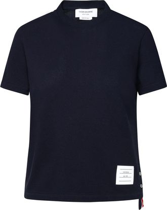 Thom Browne relaxed Navy Textured Cotton T-shirt