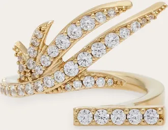 Ferragamo Women Crystal ring (52mm) Gold