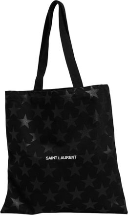Saint Laurent Rive Droite Black Tote Womens With Star Print Tote Womens bag (Pre-Owned)