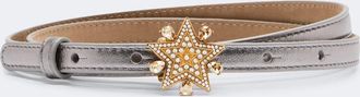 Dolce & Gabbana Embellished metallic leather belt
