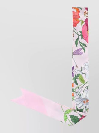 Gucci floral pattern silk neck scarf tie