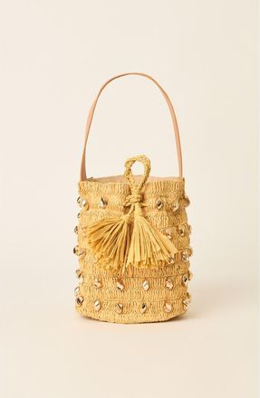 BTB Los Angeles Studded Galia Bucket Bag in Natural at Nordstrom