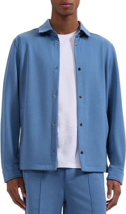 Bugatchi Soft Touch Knit Shirt Jacket in Peacock at Nordstrom, Size X-Large