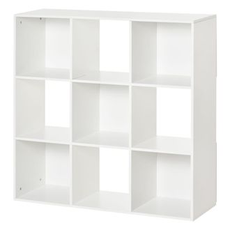 HOMCOM Estanter&iacute;a librer&iacute;a 3 niveles 91.5x29.5x91.5cm blanco