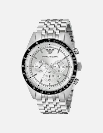 Emporio Armani Mens Emporio Armani AR6073 Sportivo Silver Chronograph Mens Watch