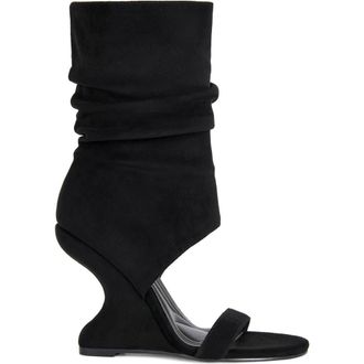 Azalea Wang Kyvelisa Wedge Sandal in Black at Nordstrom, Size 6.5