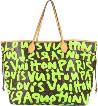 Louis Vuitton Pre-owned Vintage Canvas Tote Bag - Dames - Vintage Shopper - Groen - ONE Size - Vintage