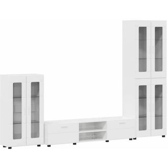 vidaXL TV Cabinet Set FLORIN High Gloss White Engineered Wood vidaXL