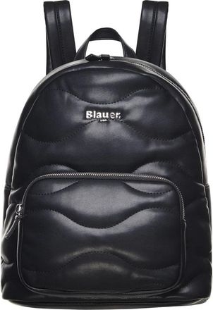 Blauer Wave Gewatteerde Zwarte Faux Leather Rugzak - Dames - Rugzakken - Zwart - ONE Size - Tassen