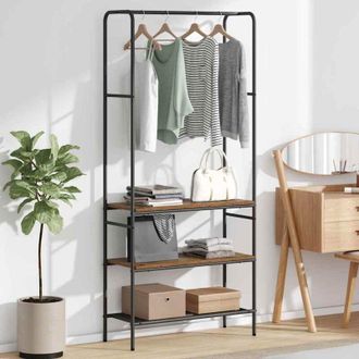 vidaXL Ripiano per vestiti con mensole Legno vecchio 77 x 30 x 171 cm - Vidaxl