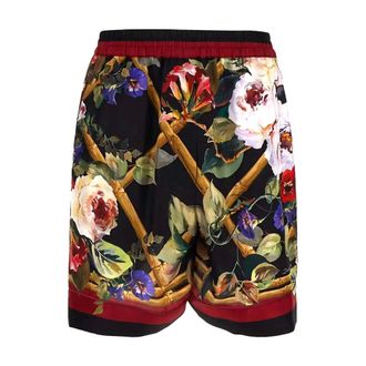 Dolce & Gabbana Casual Shorts, female, Multicolor, XS, Printed Silk Shorts