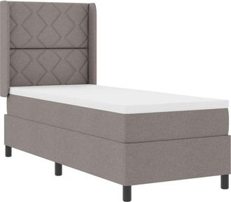 vidaXL Box Spring Bed with Mattress Taupe 80 x 200 cm Fabric Vidaxl