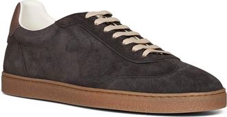Brunello Cucinelli Mens Sneakers Pepper Suede Grey Calf Leather Trainers