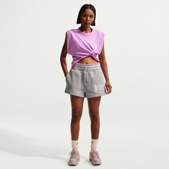 Nike Womens Nike Sportswear Phoenix Fleece High-Waisted 4 Shorts in Grey | IR5005-077