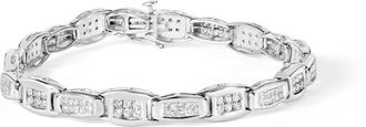 House of Brilliance 14K White Gold 2-1/2 Cttw Diamond Flared Links Tennis Bracelet at Nordstrom