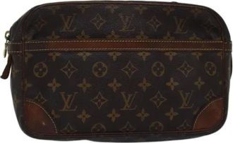Louis Vuitton Pre-owned Canvas clutches - Dames - Vintage Clutch - Bruin - ONE Size - Leer - Vintage