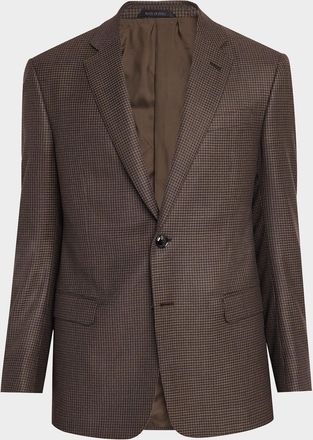 Giorgio Armani Men & apos;s Soft Line Houndstooth Single-Breasted Sport Coat