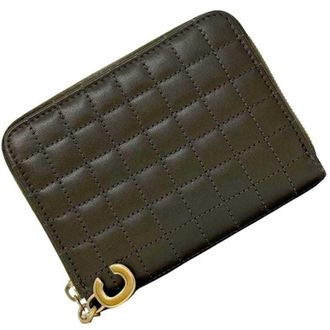 Celine Green Khaki Leather Coin Purse/Coin Case (Pre-Owned)