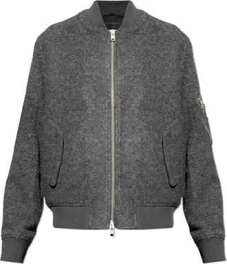 AllSaints Saku Bomber Jacket - Heren - Bomber jackets - Grijs - M - Wol - Jassen