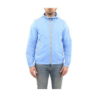 Woolrich Light Jackets, male, Blue, M, Crinkle Windbreaker Jacket